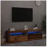 vidaXL Meubles TV avec lumières LED 2 pcs vieux bois bois d'ingénierie