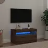 vidaXL Meuble TV avec lumières LED chêne artisanal bois d'ingénierie