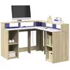 vidaXL Vidaxl Bureau Avec Lumières Led Chêne Sonoma Bois D'ingénierie
