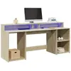 Bureau avec lumières LED chêne sonoma bois d'ingénierie vidaXL