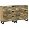 vidaXL Sideboards 2 pcs Marron 60 x 33.5 x 75 cm bois de mangue massif