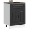 vidaXL Armoire de cuisine Kalmar noir bois d'ingénierie
