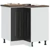 vidaXL Armoire d'angle de cuisine Kalmar noir bois d'ingénierie