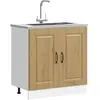 vidaXL Meuble bas pour évier Kalmar chêne artisanal bois ingénierie