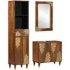 vidaXL Ensemble de Meubles de Salle de Bain 3 Pièces en Bois de Manguier Massif