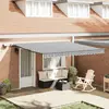 vidaXL Auvent manuel rétractable avec LED anthracite blanc 400x300 cm