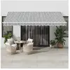 vidaXL Auvent rétractable automatique anthracite et blanc 450x300 cm