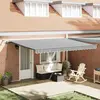 vidaXL Auvent rétractable automatique avec LED anthracite et blanc