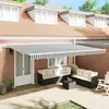 Vidaxl auvent rétractable automatique anthracite et blanc 500x300 cm