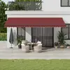 vidaXL Auvent manuel rétractable avec LED bordeaux 600x300 cm