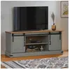 vidaXL Meuble TV HALDEN 2 portes coulissantes gris 150x40x60 cm