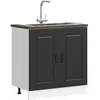 vidaXL Meuble bas pour évier Kalmar noir 80x46x81,5 cm bois ingénierie