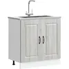 vidaXL Meuble bas pour évier Kalmar chêne sonoma bois ingénierie