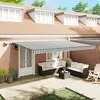 vidaXL Auvent manuel rétractable avec LED anthracite blanc 500x300 cm