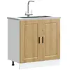 vidaXL Meuble bas pour évier Porto chêne artisanal bois ingénierie