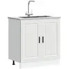 vidaXL Meuble bas pour évier Porto blanc 80x46x81,5 cm bois ingénierie