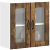 vidaXL Armoire murale de cuisine avec porte en verre Lucca chêne fumé
