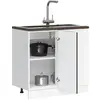 vidaXL Meuble bas du lavabo noir bois d'ingénierie
