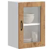 vidaXL Armoire murale de cuisine avec porte en verre Porto vieux bois