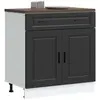 vidaXL Armoire de cuisine Porto noir bois d'ingénierie