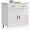 vidaXL Armoire de cuisine Porto blanc brillant bois ingénierie