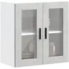 vidaXL Armoire murale de cuisine avec porte en verre Porto gris béton