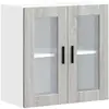 vidaXL Armoire murale de cuisine avec porte en verre Porto sonoma gris