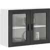 vidaXL Armoire murale de cuisine avec porte en verre Porto noir