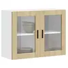 vidaXL Armoire murale de cuisine et porte en verre Porto chêne sonoma