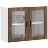 vidaXL Armoire murale de cuisine avec porte en verre Porto chêne fumé