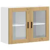vidaXL Armoire murale de cuisine porte en verre Porto chêne artisanal