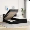 vidaXL Vidaxl Cadre De Lit Ottoman Avec Matelas Noir 200x200cm Tissu