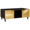 vidaXL Table basse Noir et or 100 x 54 x 40 cm bois de manguier massif