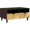 vidaXL Table basse Noir et or 80 x 54 x 40 cm bois de manguier massif