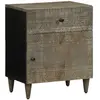 vidaXL Table de chevet gris clair 50x33x60 cm bois de manguier massif