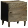 vidaXL Table de chevet gris clair 40x33x46 cm bois de manguier solide