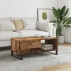 vidaXL Table basse vieux bois 90x50x36,5 cm bois d'ingénierie