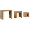 vidaXL Tables basses gigognes 3 pcs chêne artisanal bois d'ingénierie