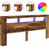 vidaXL Tête de lit à LED vieux bois 220x18,5x103,5cm bois d'ingénierie