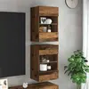 vidaXL Meubles tv muraux et lumières led 2 pcs vieux bois 40x30x60,5cm