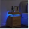 vidaXL Vidaxl Table De Chevet Avec Led Chêne Artisanal Bois D'ingénierie