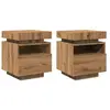 Vidaxl - Armoires de chevet avec lumières led 2 pcs chêne artisanal