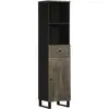 Armoire de salle de bain noir 38x33x160 cm bois massif manguier vidaXL