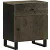 Table de chevet noir 50x33x60 cm bois de manguier massif vidaXL