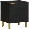 vidaXL Table de chevet noir 40x33x46 cm bois de manguier solide