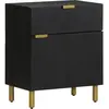 vidaXL Table de chevet noir 50x33x60 cm bois d'ingénierie