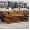 vidaXL Table basse avec lumières LED vieux bois 90x50x40 cm