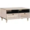 vidaXL Table basse Blanc 80 x 54 x 40 cm bois de manguier massif