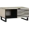 vidaXL Table basse Blanc, Noir 80 x 50 x 40 cm Bois de mangue massif