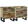 vidaXL Cabinet de chevet avec tiroir 2 pcs Marron 40 x 33 x 46 cm